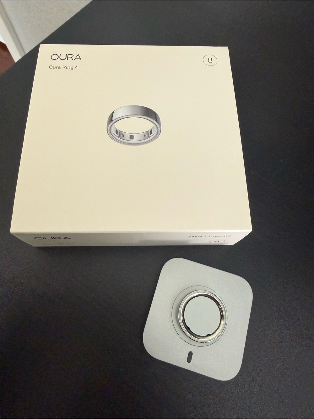 Oura Ring 4 Silver Sz 8